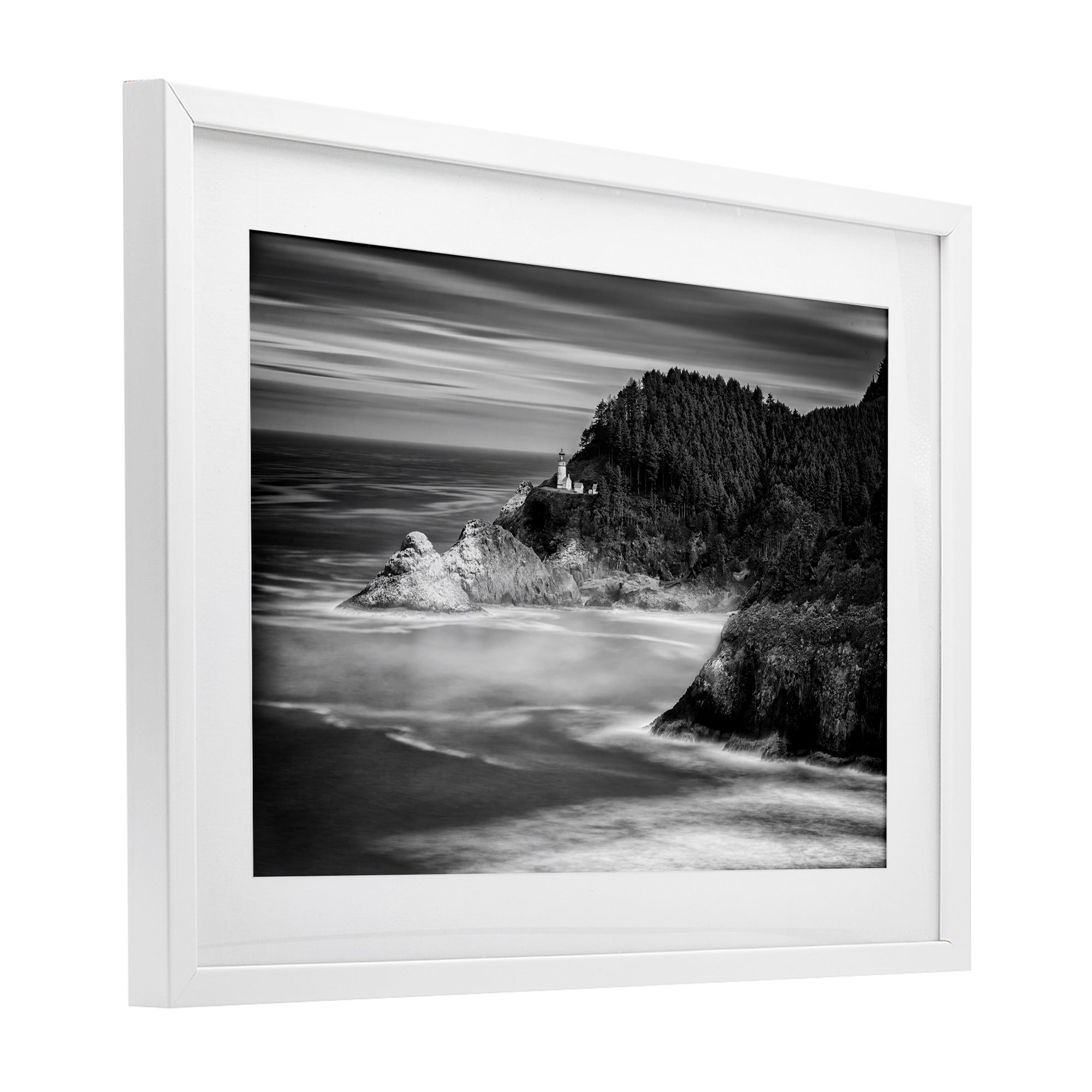 Stupell Industries Perched Above The Pacific White Framed Print Under Glass, design by Rick Berk