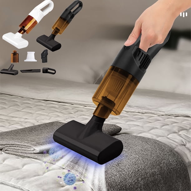 Aspirador de colchón de mano - Aspiración inalámbrica recargable de 55W 10000Pa - Agitación de alta potencia - Esterilización por luz UV - Húmedo/seco - Para colchones, alfombras, pelo de mascotas
