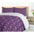 thumbnail image 5 of Ambesonne Leaf Duvet Cover Sets, Jungle Botanicals at Night, 2-Queen, Quartz Marigold, 5 of 7