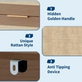 thumbnail image 6 of Boho Rattan Dresser 5 Drawers,46 Inch Tall Chest of Drawers for Bedroom Nursery Living Room, Modern Dresser Storage Cabinet for Nursery Living Room, Bedroom and Entryway Dark Oak, 6 of 8