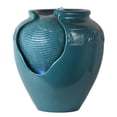 thumbnail image 6 of Teamson Home Hand Glazed Teal Pot Water Fountain with LED Light for Patio, Garden, Balcony, 6 of 11
