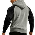 thumbnail image 6 of GuangCheng Mens Color Block Fleece Hoodies,Pullover,Drawstring Hood,Sweatshirt with Kangaroo Pocket,Gray,XL, 6 of 6