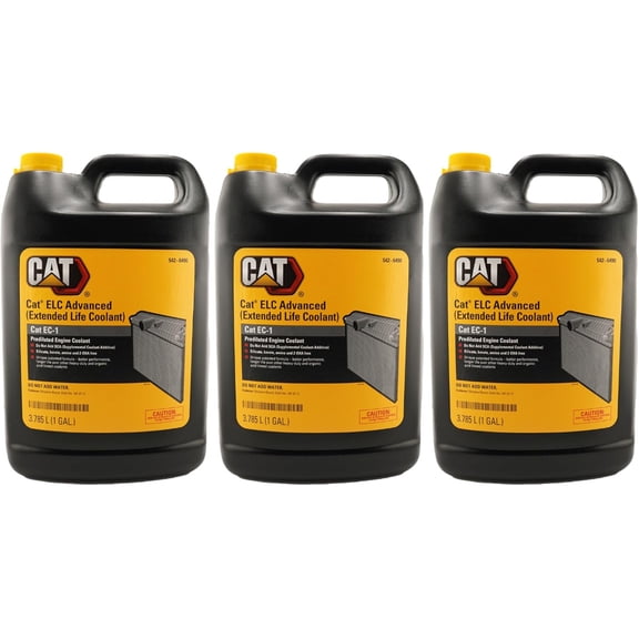 CAT 542-6490 (5426490) ELC Advanced Extended Life Coolant 50/50 Premix – 1 Gallon Jug – 3 Pack – Genuine EC-1 Coolant, Do Not Add Water, Bittering Agent