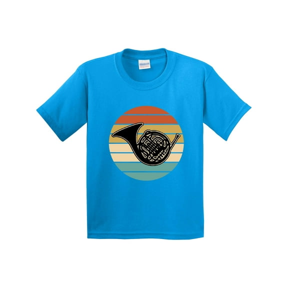 Inktastic French Horn Retro Music Sunset Youth T-Shirt