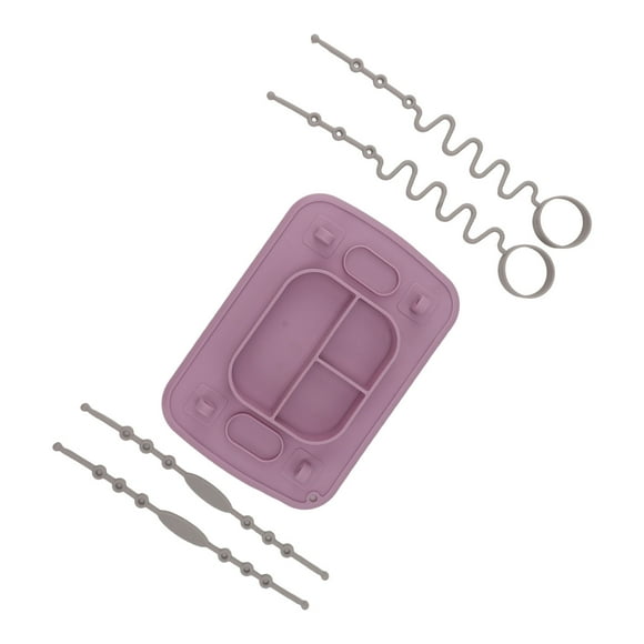 Mantel Individual Dividido, Apto Para Lavavajillas, Placa De Succión De Silicona Para Bebé, Fácil Limpieza Con 4 Correas De Juguete Para Niños Pequeños