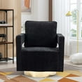 thumbnail image 2 of Aukfa Accent Swivel Barrel Chair, Modern Chenille Upholstered Swivel Club Chair for Bedroom Living Room - Black, 2 of 8