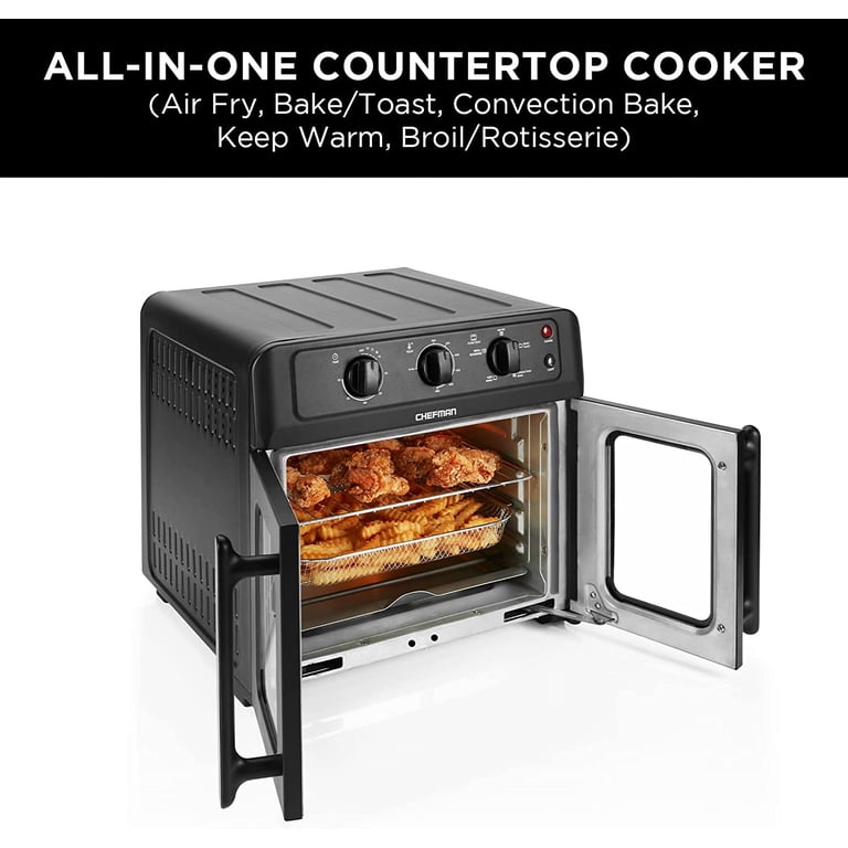 Chefman XL Air Fryer Oven with French Doors, 26QT, Black photo 3