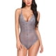 thumbnail image 2 of Lencería sexy de talla grande con tirantes, multicolor, escote en V profundo, transparente, de una pieza en el interior, 2 of 6