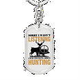 thumbnail image 5 of Thinking About Hunter'S Keychain Stainless Steel or 18k Gold Dog Tag Keyring, 5 of 10