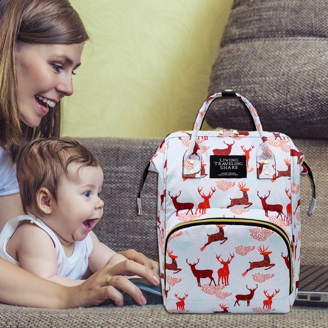 Mochila plegable portátil para cuna de bebé bolsa de pañales de Likrtyny maternidad impermeable elegante