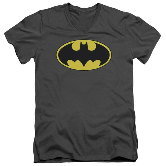 Batman Men's  Classic Bat Logo Slim Fit T-shirt Charcoal