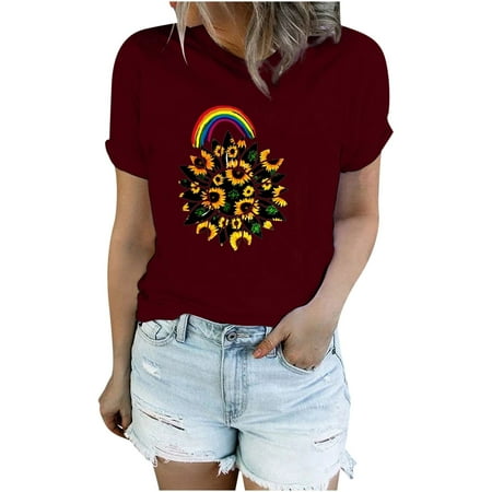 

Corset Top Maternity Shirts Women s Casual Sexy Fashion Summer Round-Neck T-Shirt Printed Loose Short Sleeve Tops Blouse Womens Tank Tops Savings Clearance Deals Black Crop Top Red M