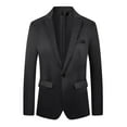 thumbnail image 5 of INSPIRE CHIC Men's Suits Formal Solid Color Long Sleeve Peak Lapel Slim Fit Single Breasted Blazers M Black, 5 of 6