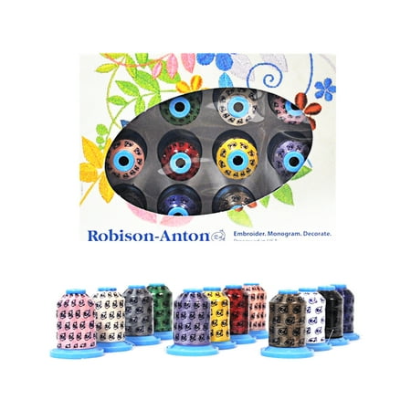 Robison Anton Embroidery Thread - Robison Anton Top 12 Polyester Embroidery Thread Set