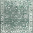 thumbnail image 1 of Ahgly Company Machine Washable Indoor Square Contemporary Grayish Turquoise Green Area Rugs, 8' Square, 1 of 7