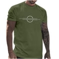 thumbnail image 1 of BOBOGOJP T-Shirt Coupe Régulière pour Hommes Manches Courtes Col en V Hauts d'Automne Blouses de Plage Amples (Vert Armée,TTG), 1 of 5