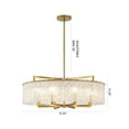 thumbnail image 3 of Design Living 8-Light Brass Chandelier With Clear Rippled Glass, 3 of 6