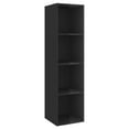 thumbnail image 3 of vidaXL 2 Piece TV Cabinet Set High Gloss Black Engineered Wood, 3 of 5