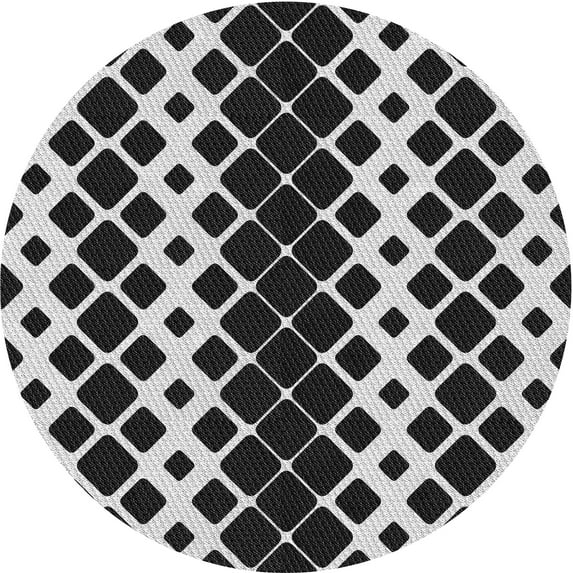 Ahgly Company Indoor Round Patterned Platinum Silver Gray Area Rugs, 7' Round