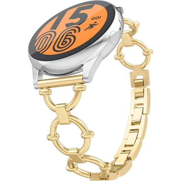 REQO 20mm Metal Band Compatible With Samsung Galaxy Watch 4 & 5 (40mm 44mm), Women's Cute Stylish Adjustable for Watch 5 Pro 45mm, 4 Classic 42mm 46mm, Active 2, 3 41mm