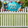 thumbnail image 6 of LUUFILx Pool Party Photography Props Backdrop Beach Summer Outdoor Event Decorations Background Tropical Theme Party Supplies Banner, 6 of 8
