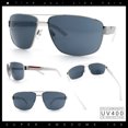 thumbnail image 2 of Mens Luxurious Euro Gentlemanly Rectangle Agent Metal Rim Sunglasses Silver White - Black, 2 of 8