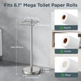 thumbnail image 3 of TVOFEK Freestanding Toilet Paper Holder Stand, Toilet Roll Holder Stainless Steel, Post Pivoting Design & Stable Weighted Base, Brushed Nickel, 3 of 12
