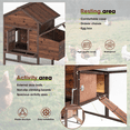 thumbnail image 4 of Grezjxc Chicken Coop Large Wooden Outdoor Hutch Hen Cage with Ventilation Castle Door, Rabbit Hutch Home Backyard Removable Tray & amp Ramp Play House Nesting Boxes with Cover(Grey), 4 of 6