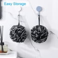 thumbnail image 3 of Livhil Shower Loofah Sponge 4 Pack, Bath Sponge Shower Pouf for Men Women, Loofa Bath Scrunchie, Exfoliator Body Bath Scrubber(Black), 3 of 8