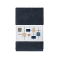 thumbnail image 5 of Authentic Hotel and Spa  Turkish Cotton Squares Embroidered Midnight Blue 3-piece Towel Set, 5 of 5