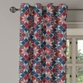 thumbnail image 2 of Ambesonne Nordic Grommet Curtain, Tartan Geometric Floral, 50" x 108", Ruby Dark Blue Coconut, 2 of 6