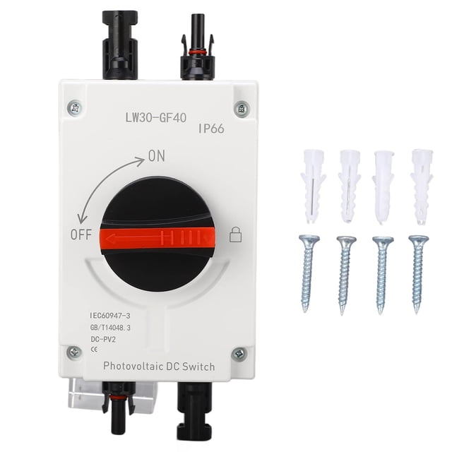 1500V 32A Photovoltaic DC Isolator Solar Switch, IP66 Waterproof Isolation PV Disconnect, for Off Grid On Grid Solar Systems, Sol