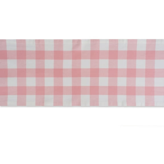DII Pink Buffalo Check Table Runner, 108 x 14", 100% Cotton