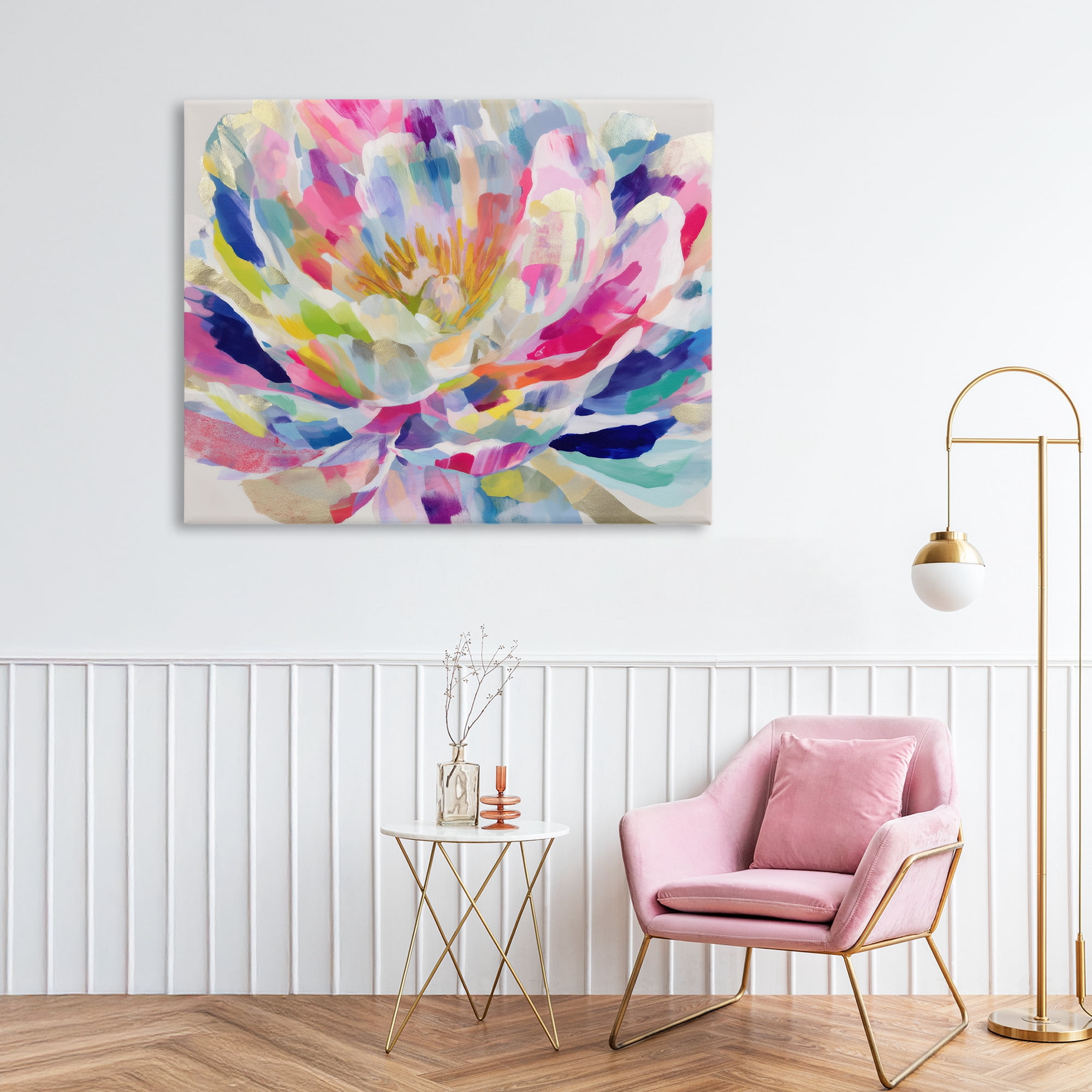 Stupell Industries Dahlia in Pink & Blue Canvas Wall Art, design by Chromatic Storm Studio