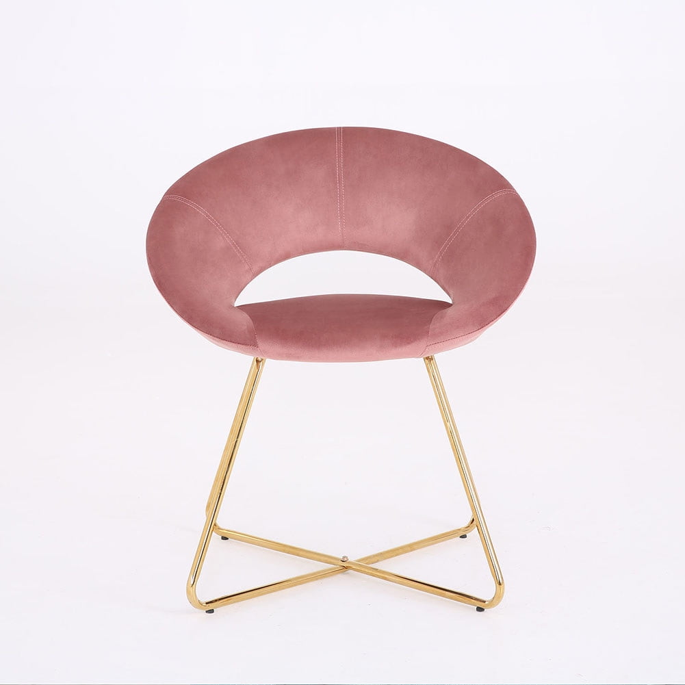Kepooman Modern Velvet Upholstered Dining Chair, Vanity Chair for Bed Room, Dining Room, 1PCS Set, Pink Kepooman Modern Velvet Upholstered Dining Chair, Vanity Chair for Bed Room, Dining Room, 1PCS Set, Pink