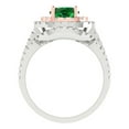 thumbnail image 4 of Clara Pucci 14K White/Rose Gold Round Cut 1Ct Simulated Emerald Engagement Ring + Matching Band - Luxury Box Included, 4 of 7