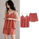 thumbnail image 3 of Fdfklak Sexy Sleepwear Set Women's Summer Pajamas Thin Suspenders V Neck Shirt Pant Suit Small Floral Modal Home Clothes M-3XL, 3 of 3
