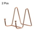 thumbnail image 3 of Unique Bargains 2Pack 3Inch Plate Stand for Display Iron Easel Plate Holder for Photo Rose Gold, 3 of 5