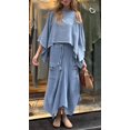 thumbnail image 5 of Women's Textured Top and Wide Leg Pants Set, Long Sleeve Casual Two Piece Outfit, 5 of 7