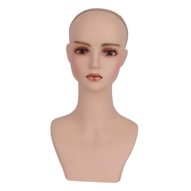 Xuanheng Mannequin pour Femme Tête Mannequin Buste Polyvalent Accessoire d'Exposition Style d'Exposition de Table H