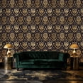 thumbnail image 6 of Baroque Peel and Stick Wallpaper Luxurious Baroque Navy Gold Damask Aristocratic Vintage Wall Mural 23.6in x 9.8ft Self Adhesive Removable Wall Paper Renter Friendly Wallpaper for Bedroom Men, 6 of 8