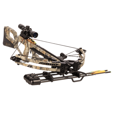 Bear X Kronicle Ready to Shoot Crossbow with Illuminated Scope, Quiver, Bolts, Cocking Rope, and Wax