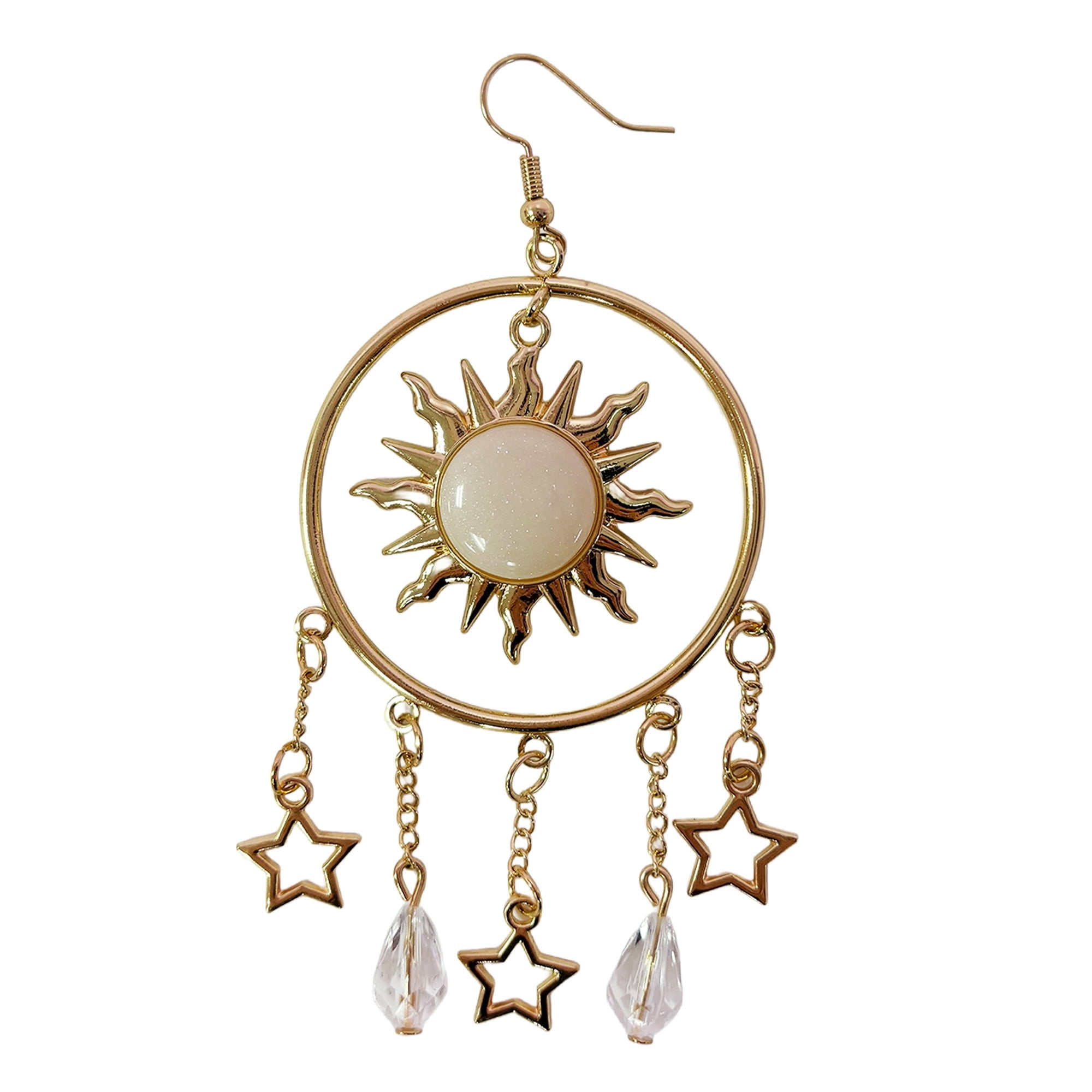 Celestial Sun Earrings Costume Accessory for Adults, Gold, Halloween by Way To Celebrate