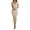 Beige, variant on Dress Hot Style Sexy Fashion Women V-Neck Vest Tight Fitting Slit Mid Length Skirt Lady Step Flowy Beach Dresses