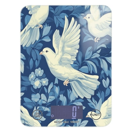 

Kitchen Electronic Scale Food Scale 7.68x5.71 inch Multifunctional Digital Kitchen Scale Tempered Glass Decorative Baking Cooking Meal Preparation Pigeon Cute Cartoon