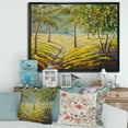 thumbnail image 2 of Designart 'Bushes and Pine Trees In The Forest II' Traditional Framed Canvas Wall Art Print, 2 of 5