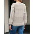 thumbnail image 5 of Women Knit Sweaters Fall V Neck Long Sleeve Pullover Casual Loose Sweater White XL, 5 of 6