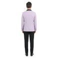 thumbnail image 4 of Tazzio Skinny Fit Satin Shawl Collar Double Breasted 2 Piece Tuxedo Suit Set, 4 of 4