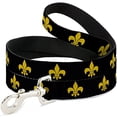 thumbnail image 1 of Buckle-Down DL-W30646 Fleur-De-Lis Black Yellow Dog Leash, 1 of 1