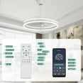 thumbnail image 4 of Cusp Barn 24" White Modern LED Chandelier Ceiling Fans with Light and APP Control, 6 Speed Bladeless, 4 of 11